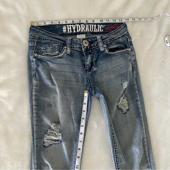 Hydraulic skinny jeans women’s size 5/6 distressed denim casual pants bleach - Picture 9 of 12